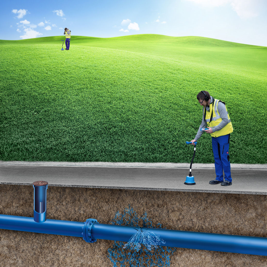 HYDROLUX HL7000Pro Electroacoustic leak detector with ground